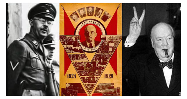 From left to right: Himmler, Lenin, Churchill