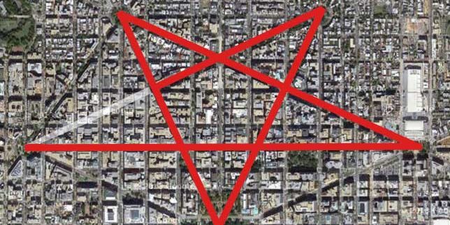 Illuminati symbols Streets of Washington DC Pentagram