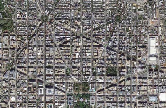 Streets of Washington D.C. without pentagram overlay