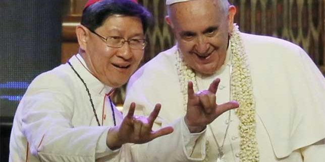 illuminati symbols pope francis Cardinal Antonio Tagle Philippines