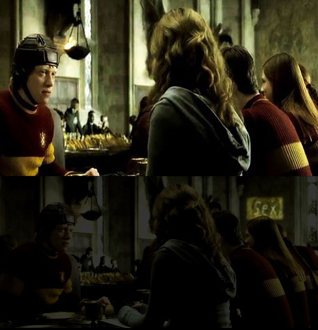 Harry Potter and the Half-Blood Prince - word ‘sex’ written on the wall