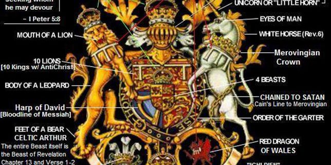 illuminati symboism Prince Charles Satanic Coat of Arms