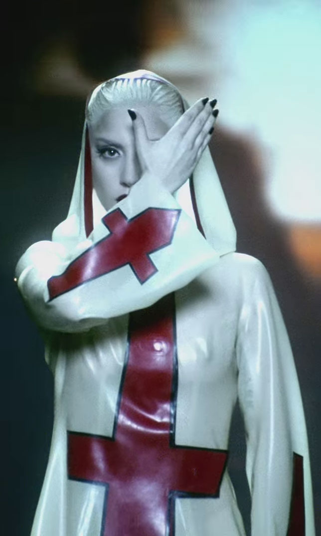 Lady Gaga Alejandro Hidden Eyes And Inverted Red Crosses Illuminati Symbols
