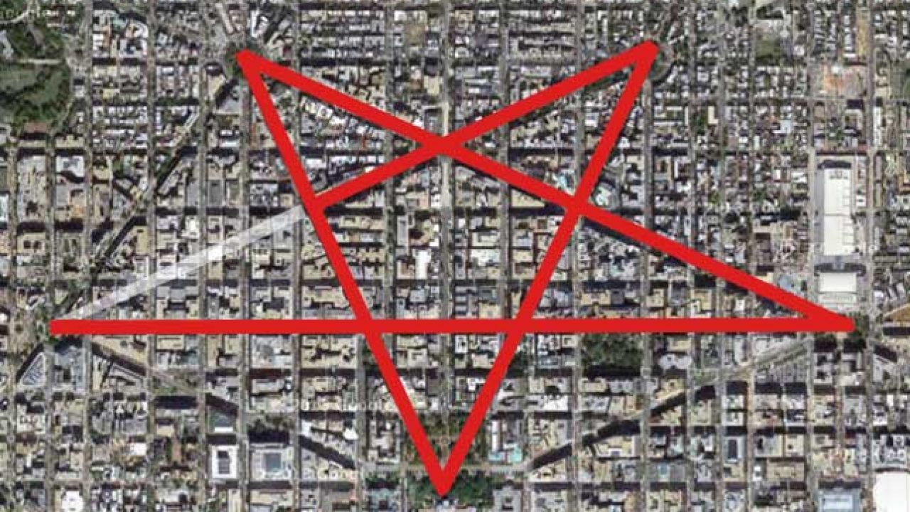 Washington Dc Street Map Illuminati Streets of Washington DC, Pentagram | Illuminati Symbols