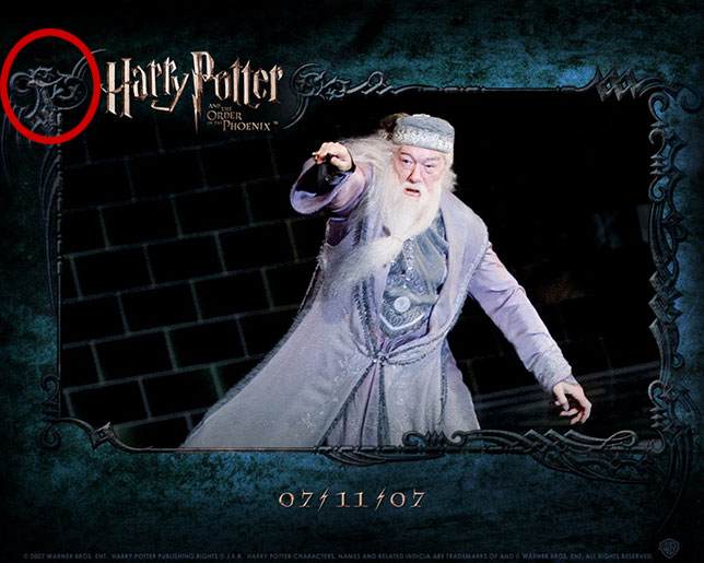 Promotional poster for Harry Potter and the Order of the Phoenix -”sex’ dissimulated in border decoration