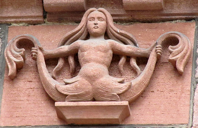 Greek Siren depicted at the Church of Saint Faith of Sélestat on France